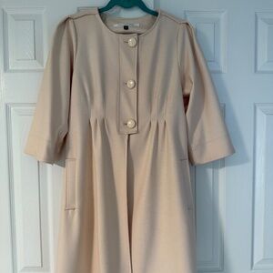 DVF Lightweight Cream Wool Coat